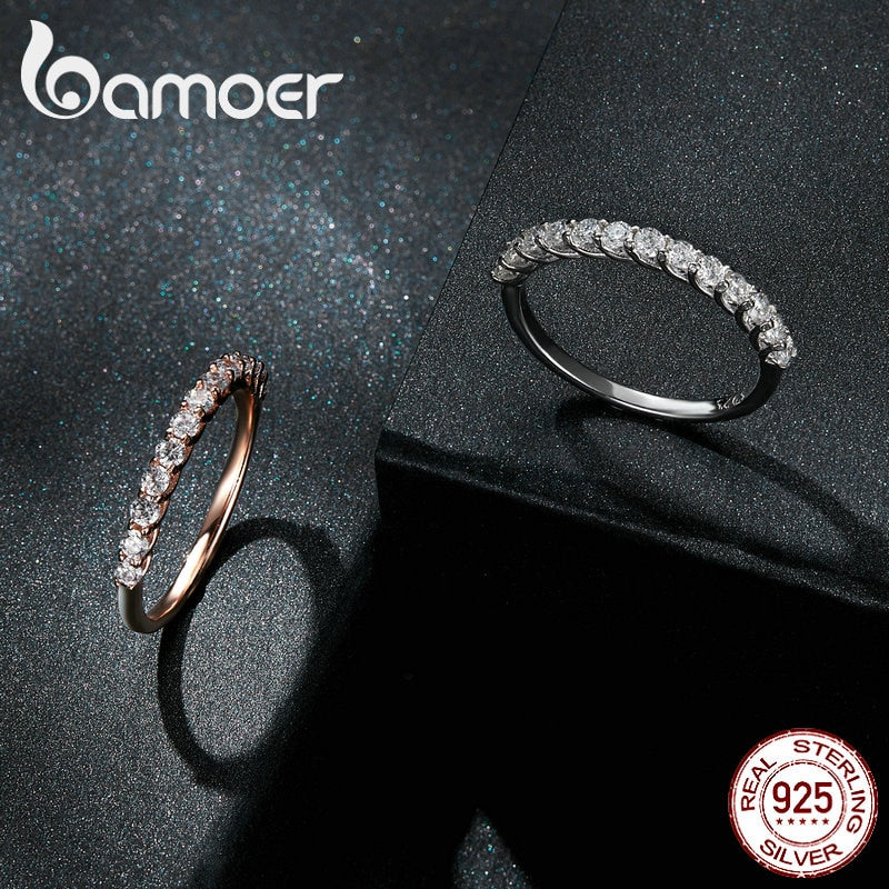 Anel Moissanite Eternidade Bamoer