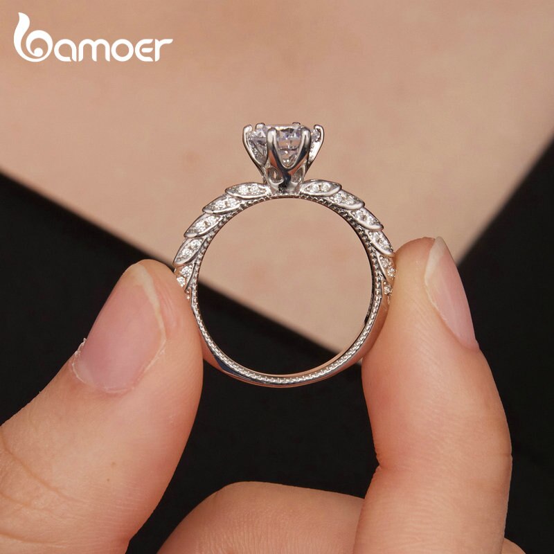 Anel Luxuoso Moissanite 1 Quilate Bamoer