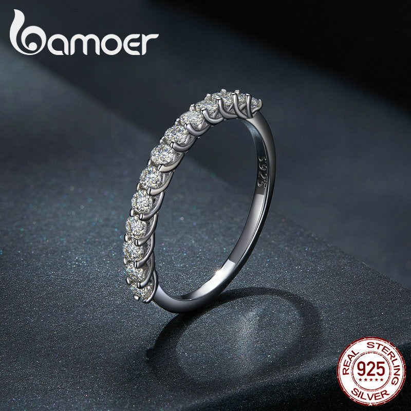 Anel Moissanite Eternidade Bamoer