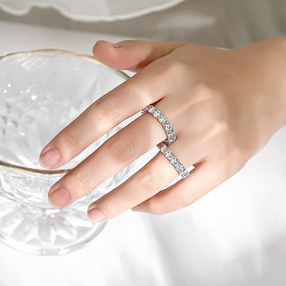 Anel Brilhante de Moissanite Bamoer