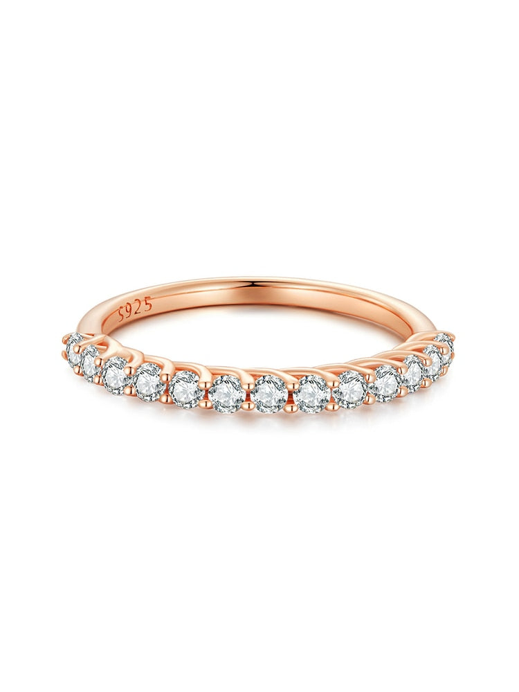 Anel Moissanite Eternidade Bamoer