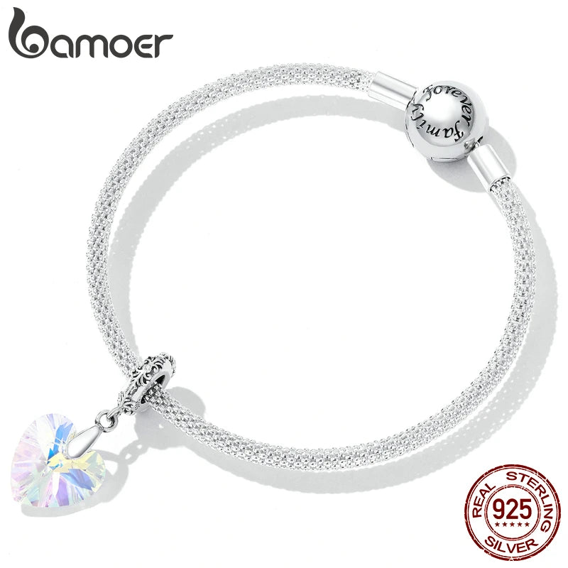 Berloque com Argola Coração de Vidro