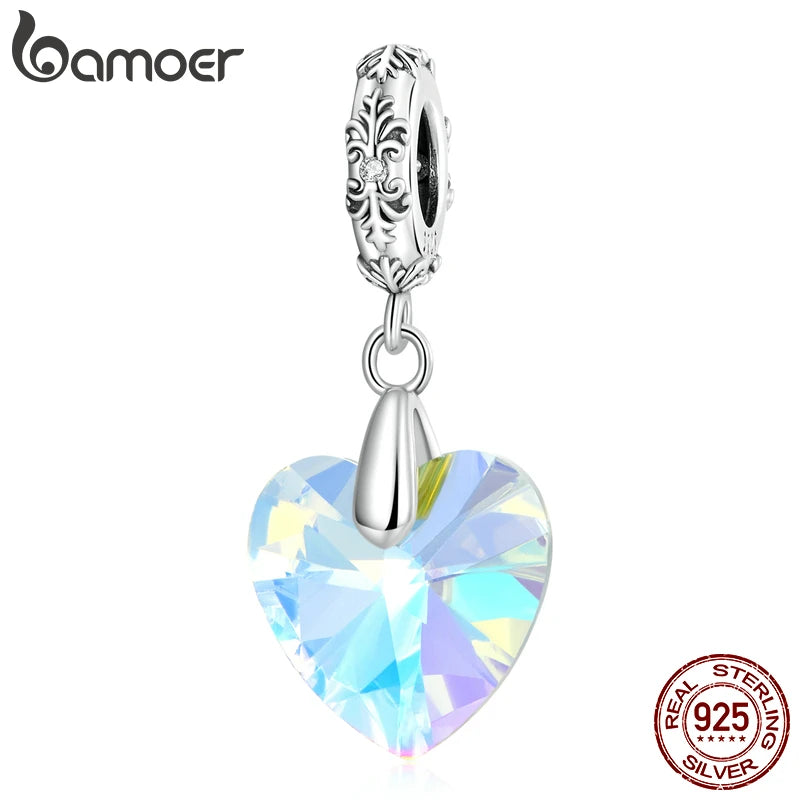 Berloque com Argola Coração de Vidro