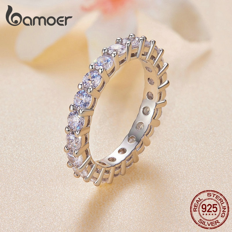 Anel Brilhante de Moissanite Bamoer