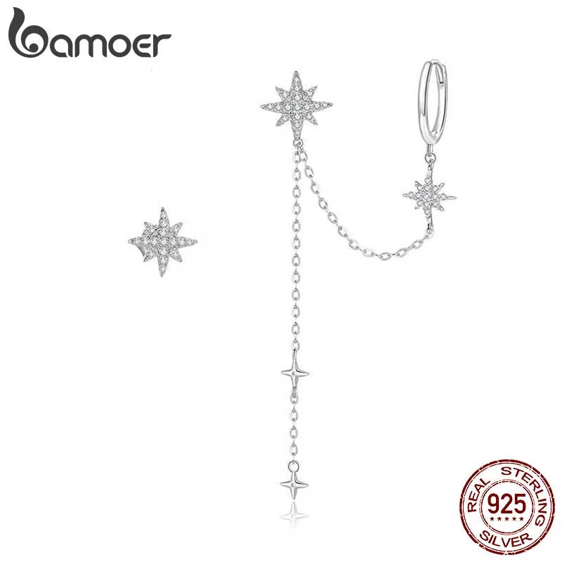 Brincos Estrelas Brilhantes Bamoer