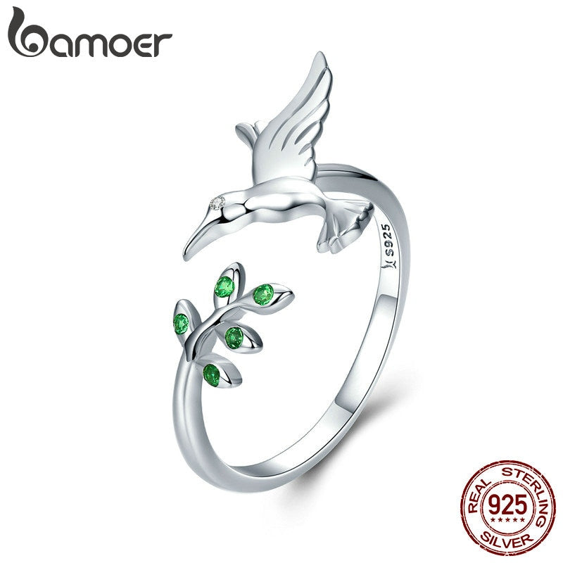 Anel Ajustável Beija-Flor Primavera Bamoer