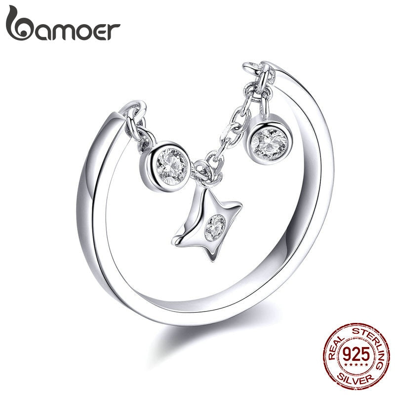 Anel Ajustável Estrelado Bamoer