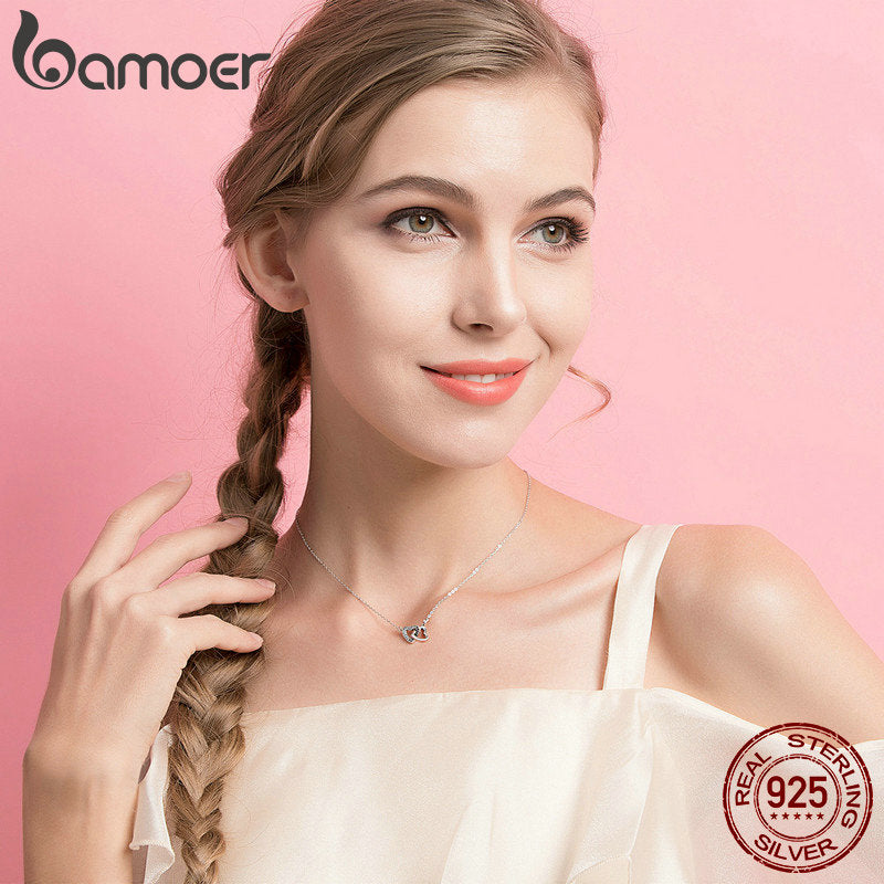 Colar Corações Conectados Bamoer