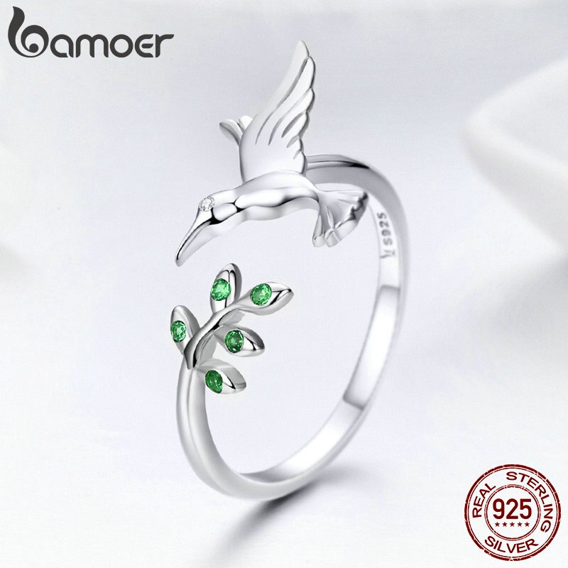 Anel Ajustável Beija-Flor Primavera Bamoer