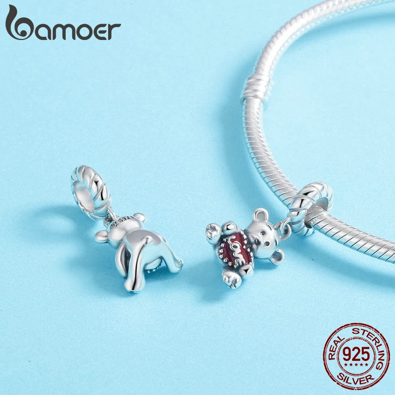 Berloque com Argola Urso do Amor Bamoer