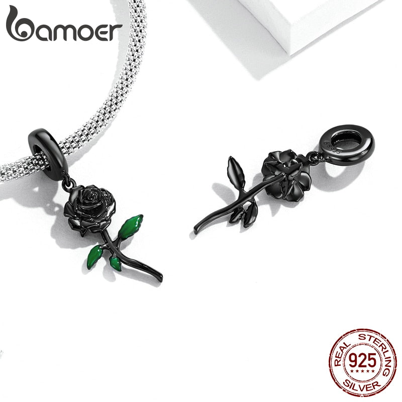 Pingente Rosa Negra Bamoer