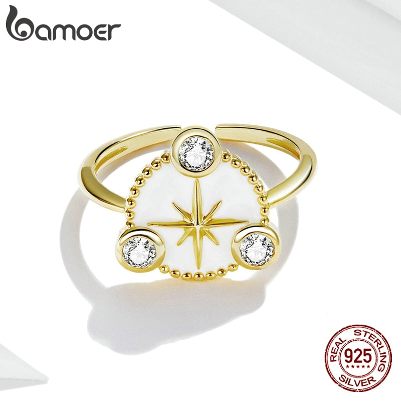 Anel Ajustável Hexagrama Único Bamoer