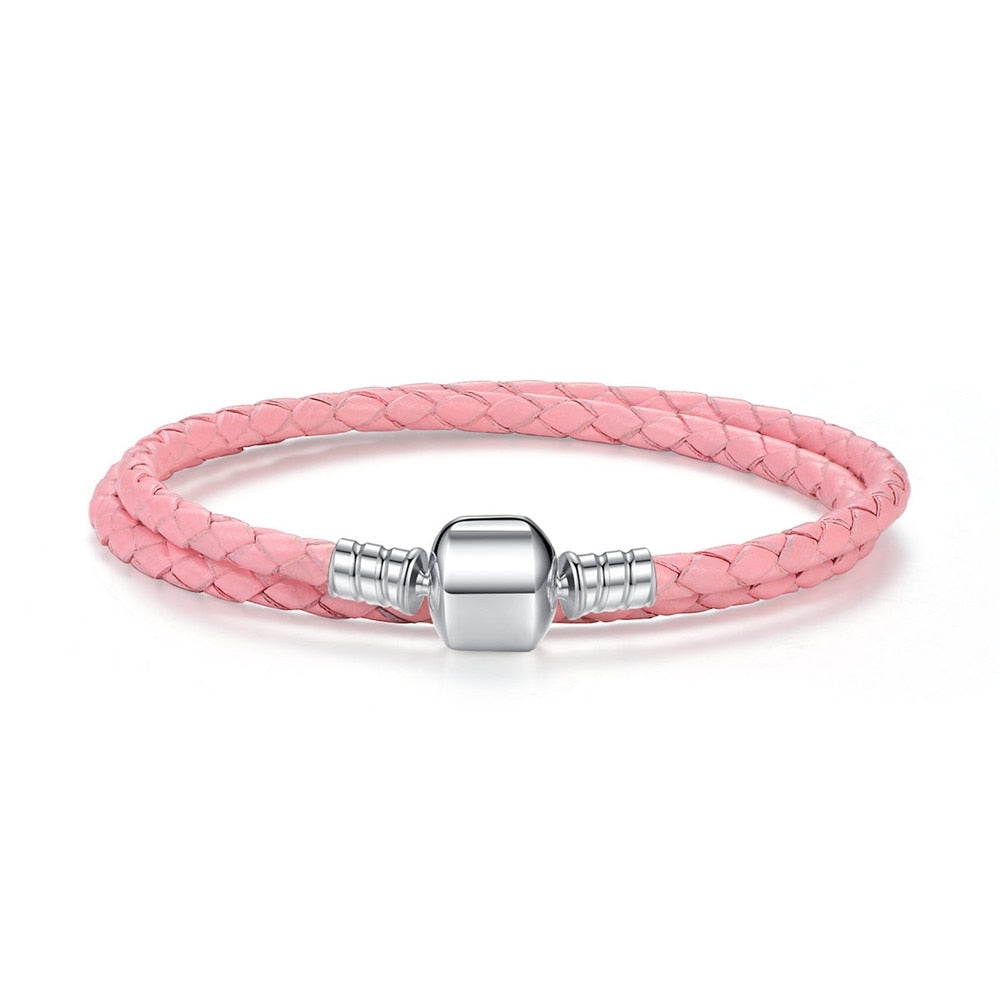 Pulseira de Couro Trançado Bamoer
