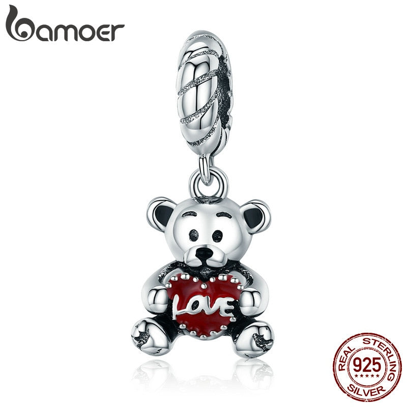 Berloque com Argola Urso do Amor Bamoer