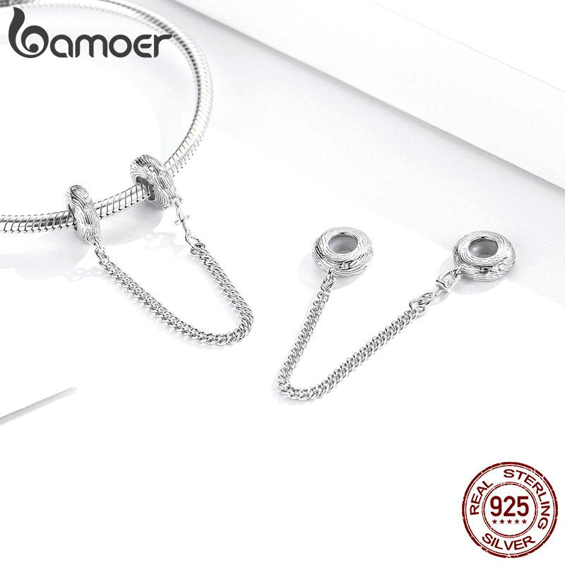 Berloque com Corrente de Segurança Ondas do Mar Bamoer