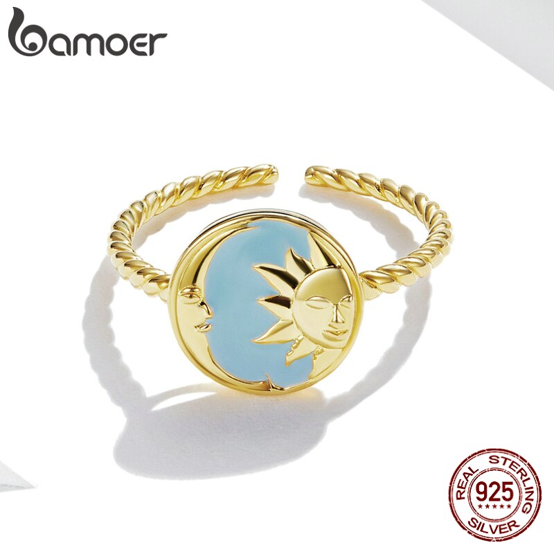 Anel Ajustável Sol & Lua Bamoer