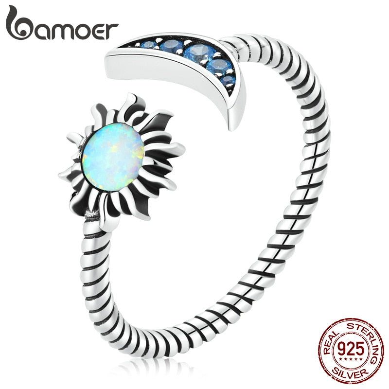 Anel Ajustável Sol & Lua Bamoer