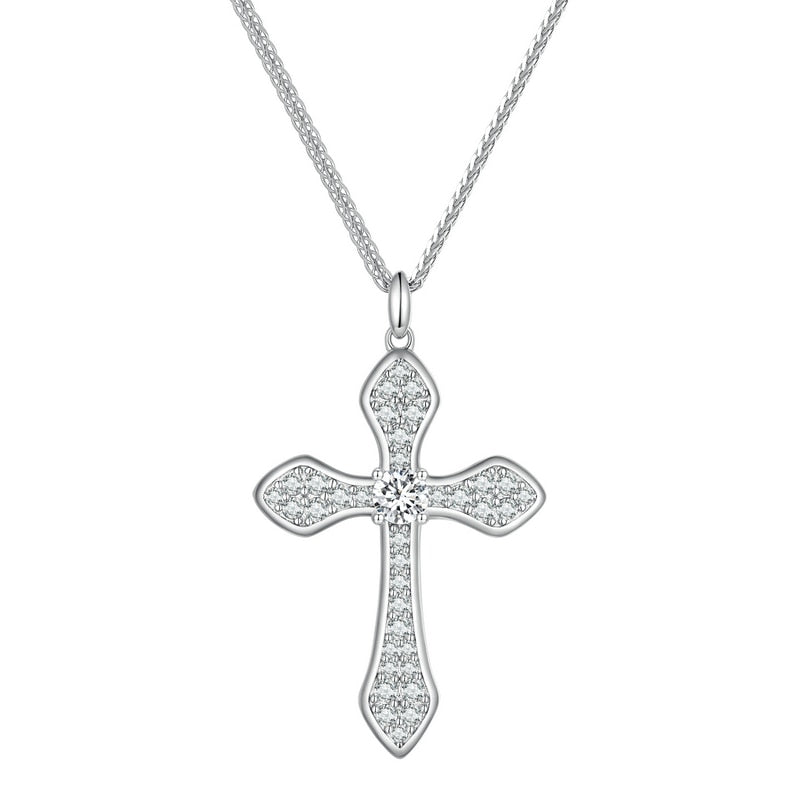 Colar com Pingente Cruz de Zirconita Bamoer