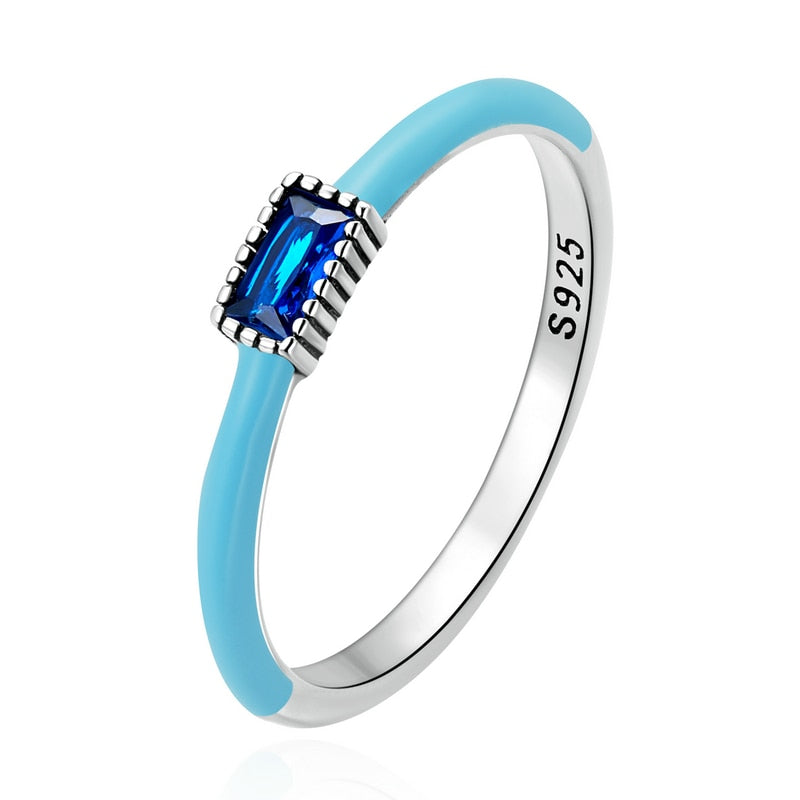 Anel Zircônia Azul Bamoer