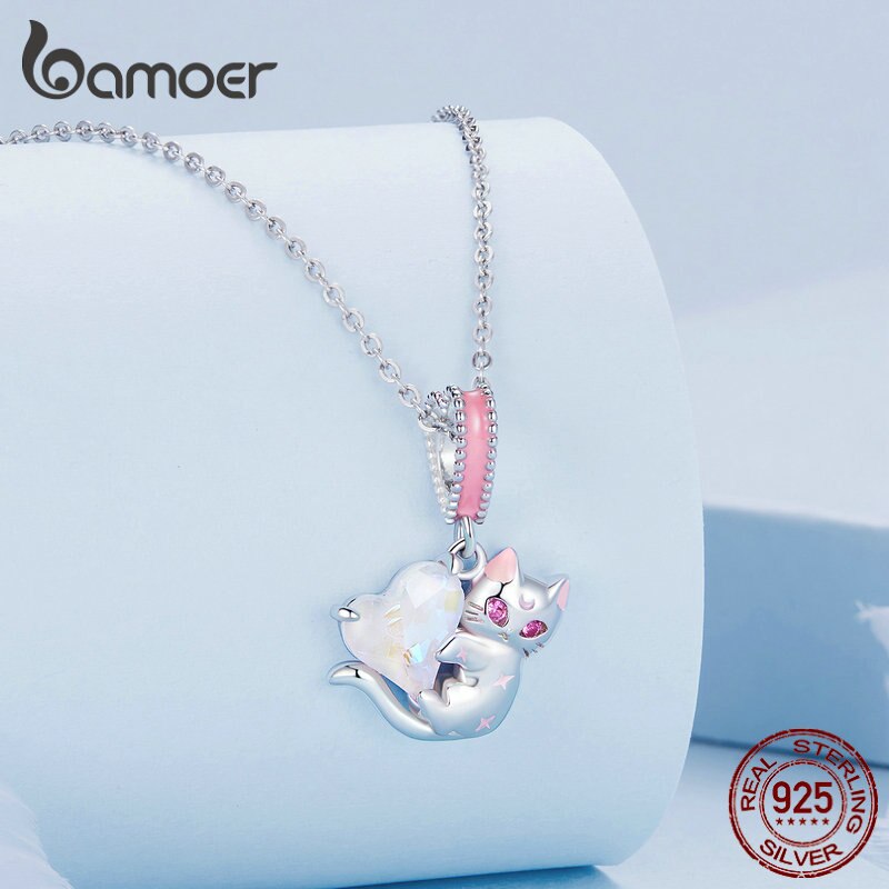 Berloque com Argola Gatinho Pendurado Bamoer