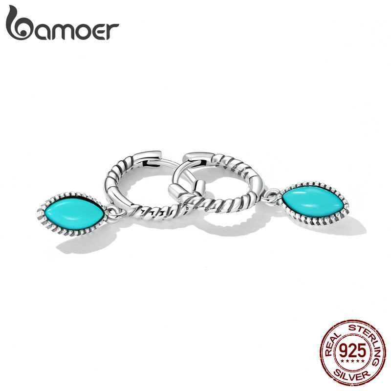 Brincos Marquise Turquesa Bamoer