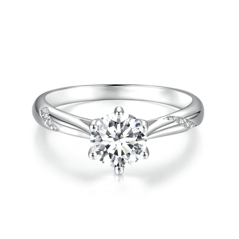 Anel Esmeralda Floral Moissanite Bamoer