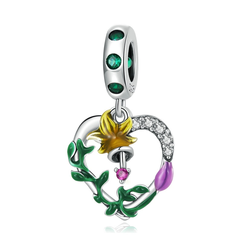 Pingente Coração de Flor Bamoer
