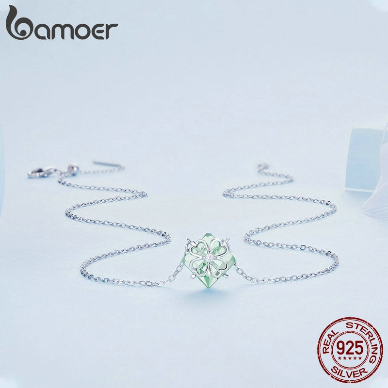Colar com Pingente Trevo de Quatro Folhas Bamoer