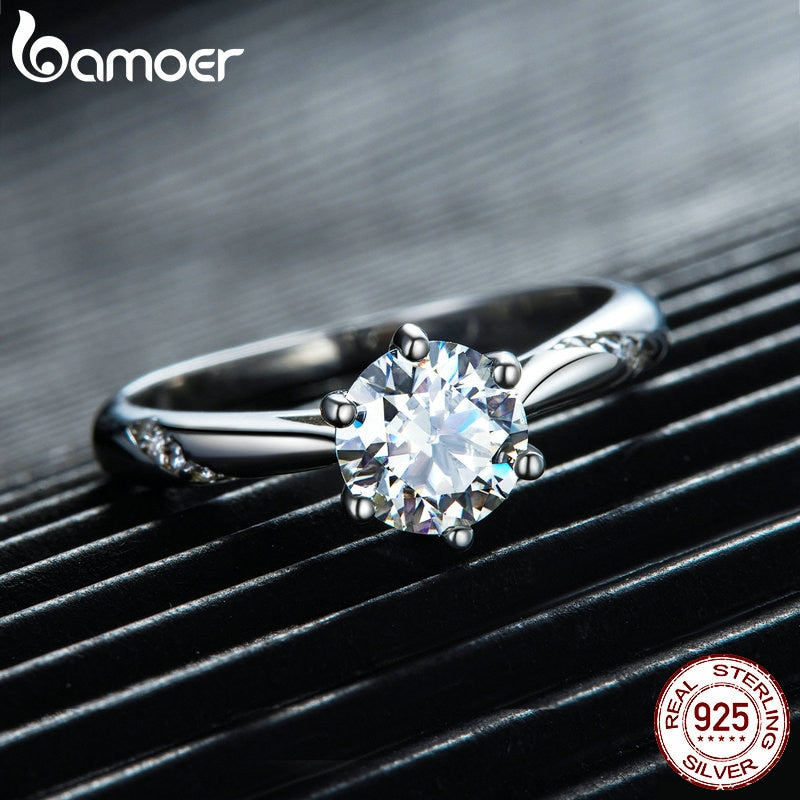 Anel Esmeralda Floral Moissanite Bamoer