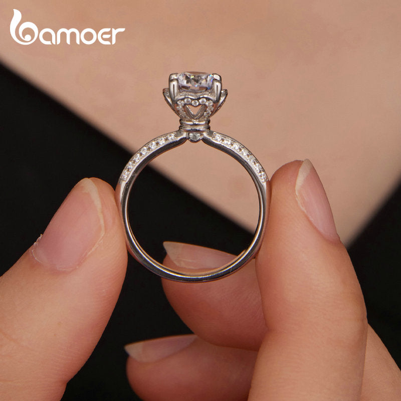 Anel Moissanite 1 Quilate Bamoer