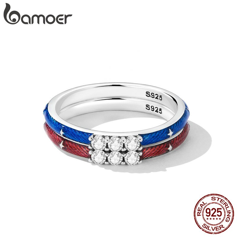 Anel Colorido Combinável Bamoer