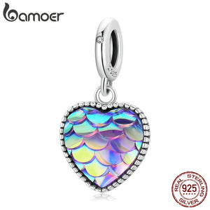 Berloque com Argola Coração Escama de Peixe
