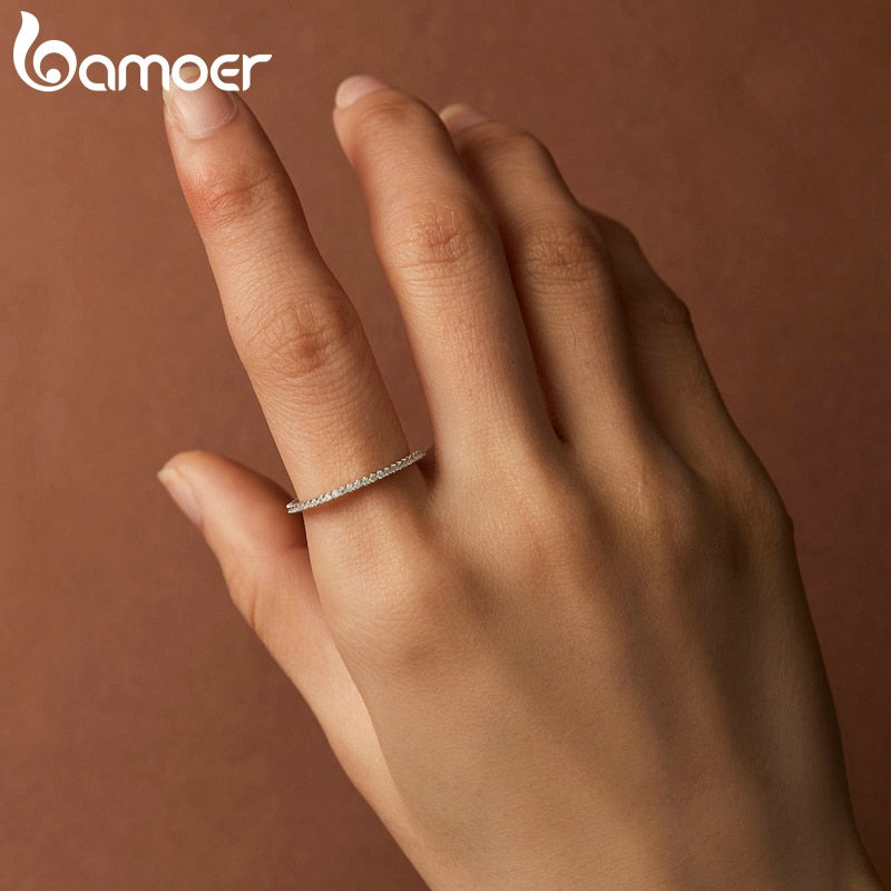 Anel Moissanite Luxo Eterno Bamoer
