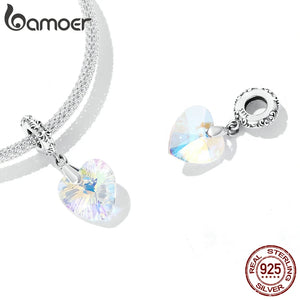 Berloque com Argola Coração de Vidro