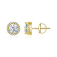 Brincos Halo de Moissanite em Prata 925