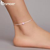 Tornozeleira Coração Rosa