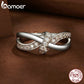 Anel Moissanite Luxo Requintado Bamoer