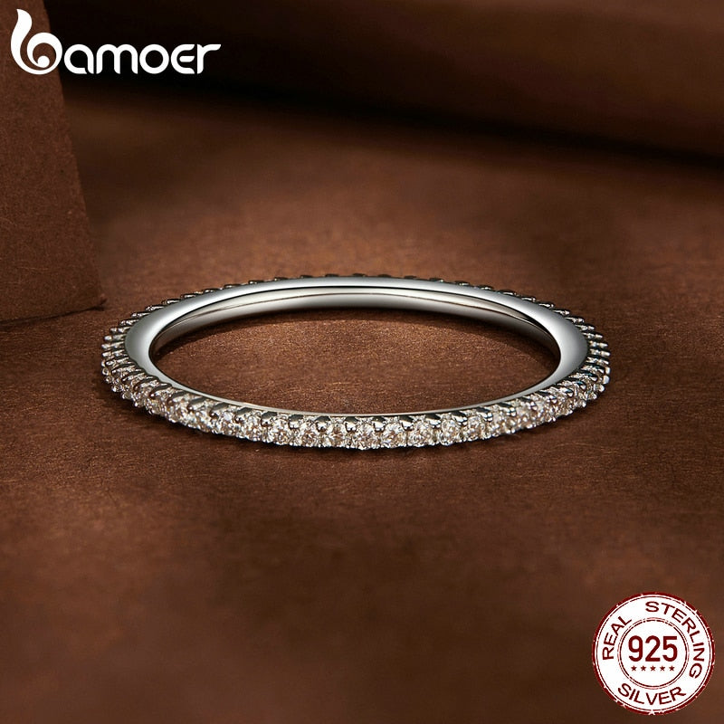 Anel Moissanite Luxo Eterno Bamoer