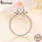 Anel Requintado Moissanite Feminino Bamoer