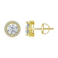 Brincos Halo de Moissanite em Prata 925