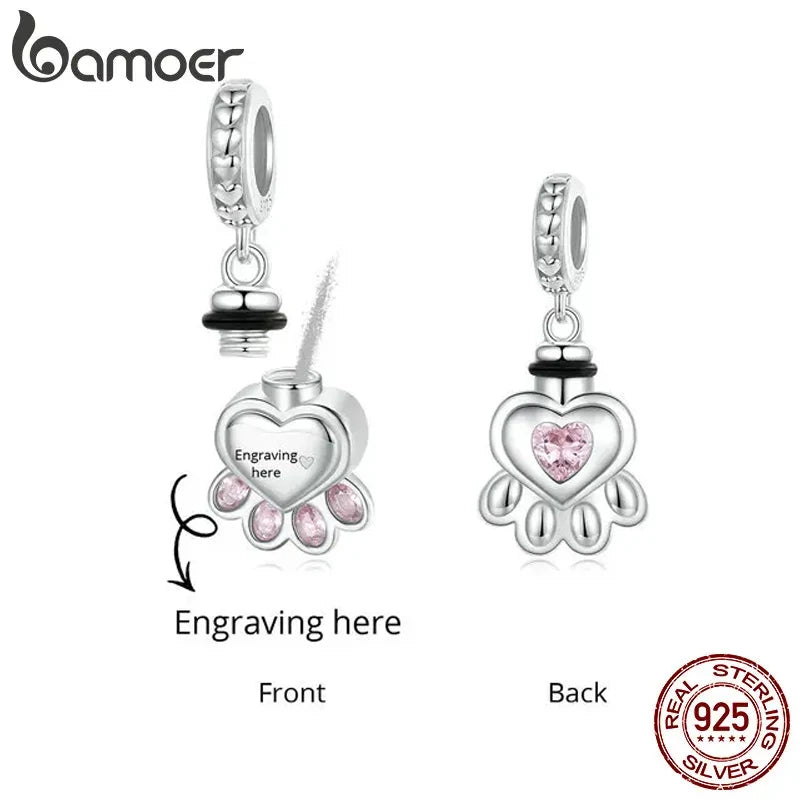 Berloque Amor Eterno Pet – Memorial com Cinzas e Nome Personalizado