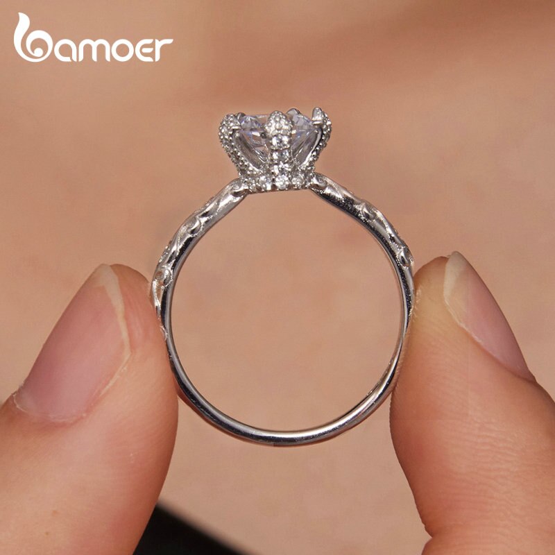 Anel Moissanite Coroa 1 Quilate Bamoer