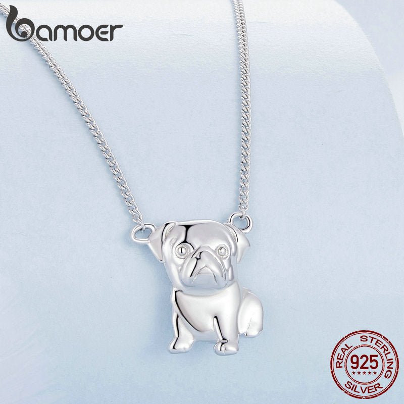 Colar com Pingente Pug Bamoer