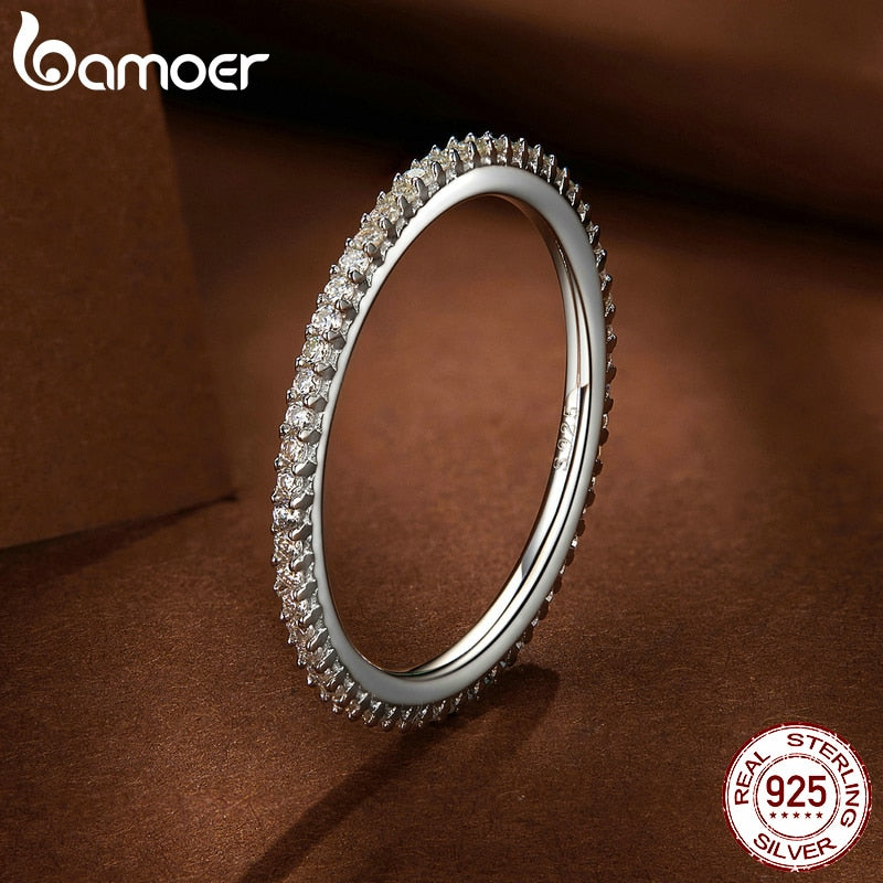 Anel Moissanite Luxo Eterno Bamoer