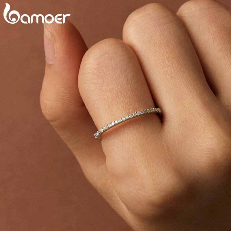 Anel Moissanite Luxo Eterno Bamoer