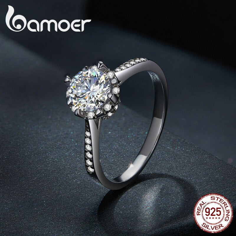 Anel Moissanite Feminino 1 Quilate Bamoer