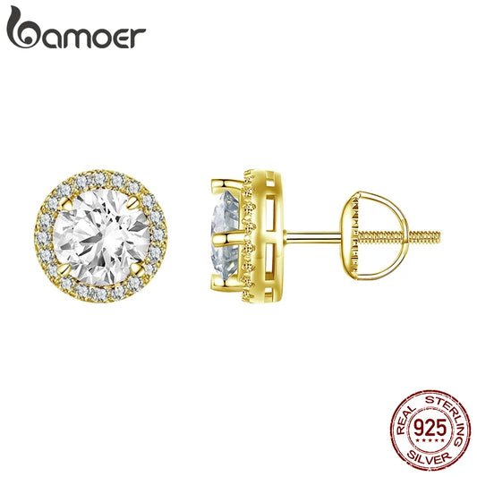 Brincos Halo de Moissanite em Prata 925