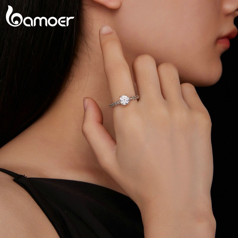 Anel Luxuoso Moissanite 1 Quilate Bamoer