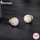 Brincos Halo de Moissanite em Prata 925