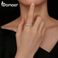 Anel Estampado de Moissanite Bamoer